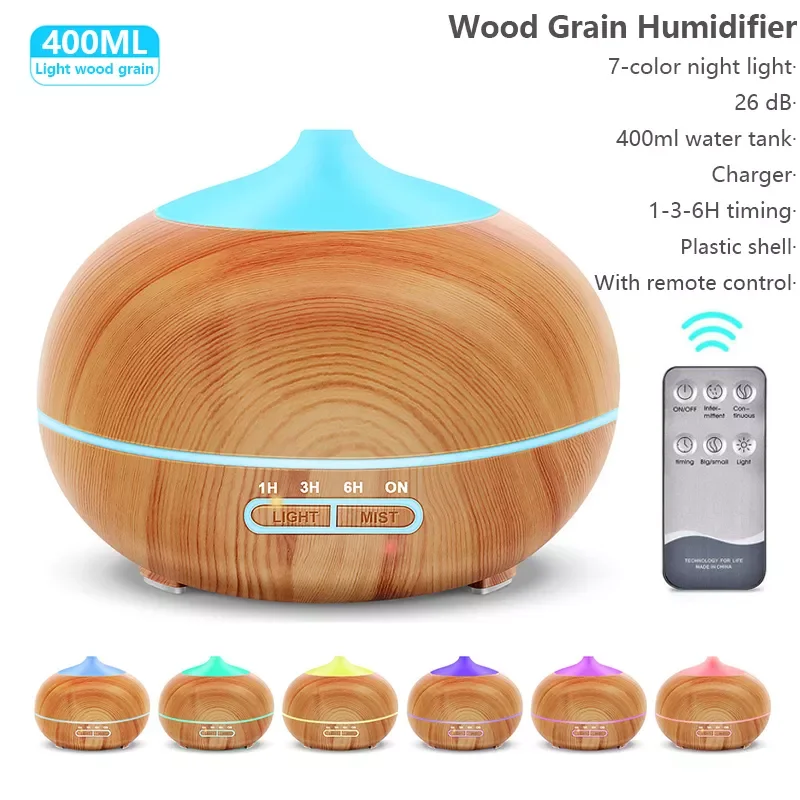 

USB Air Humidifier Aroma Diffuser remote control 7 Colors Changing LED Lights cool mist maker Xiomi Air Purifier for Home