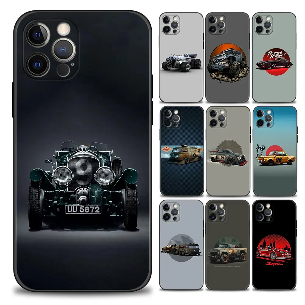 

Cute Cartoon Vintage Cars JDM Phone Case for iPhone 11 12 13 14 Pro Plus 7 8 SE XR XS Max 6 6s Plus Soft Silicone