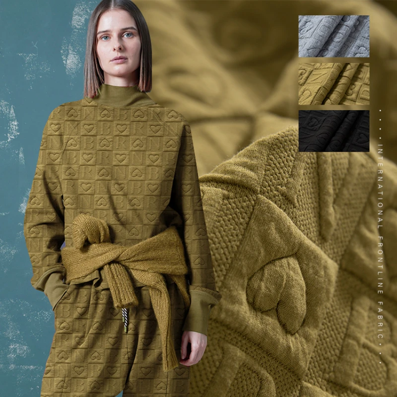 

Высококачественная Трехмерная ткань для свитера из шелка и хлопка, эластичная ткань для одежды ручной работы «сделай сам» на осень