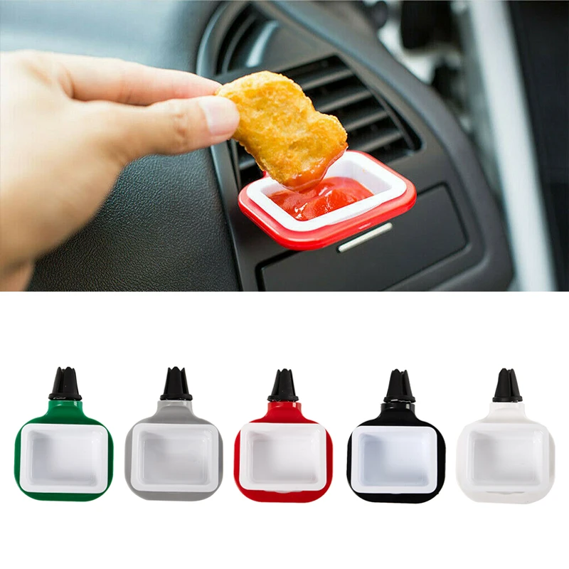 

Universal Car French Fries Sauce Dip Clip Holder Storage Box In-car Travel Food Sauce Holder Stand for Ketchup Dipping Sauces