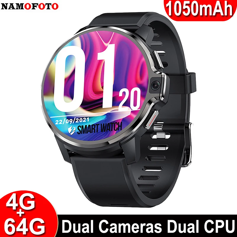 

NAMOFOTO DM30 Smart Watch Men 4G LTE 64GB SIM Card GPS Dual Chip 5MP Cameras 1050mAh Sports Fitness Tracker Android Smartwatch