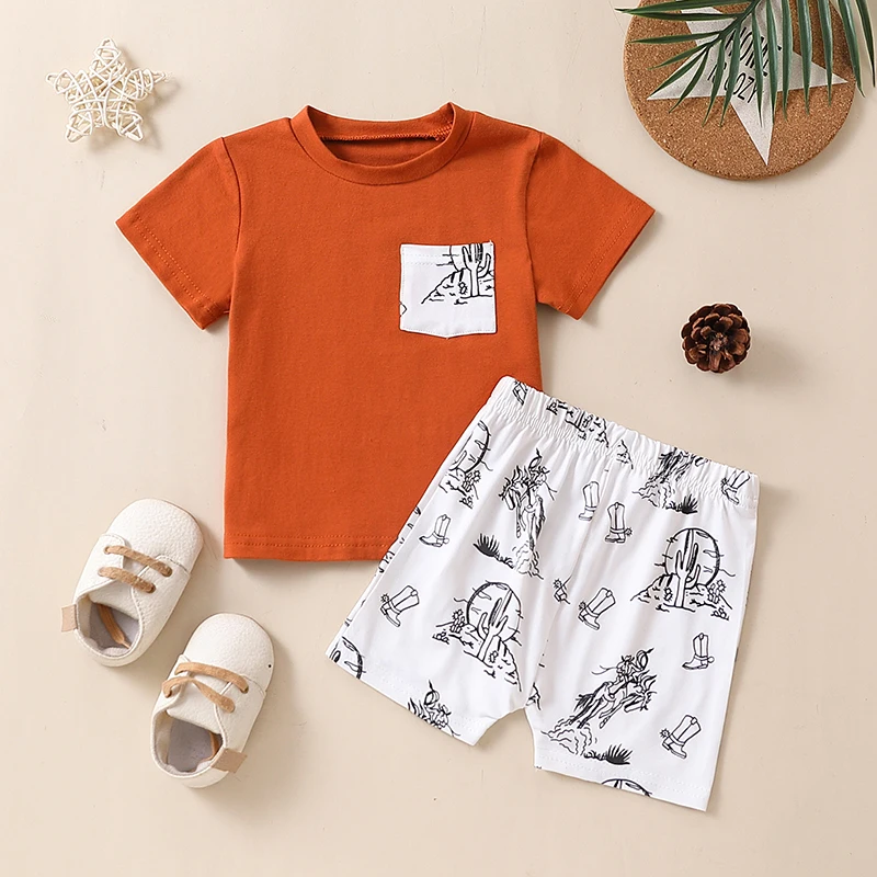 Летняя одежда для маленьких мальчиков топы с коротким рукавом контрастных