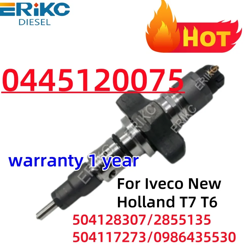 Фото Дизельная форсунка 0445120075 (0 445 120 075, 0445 120 075) для Iveco New Holland T7 T6 504128307 2855135 504117273 0986435530 №1