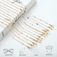 glasses chain for women fashion bohemian pearl mask lanyard sunglasses holder straps anti lost hang on neck jewelry accessories