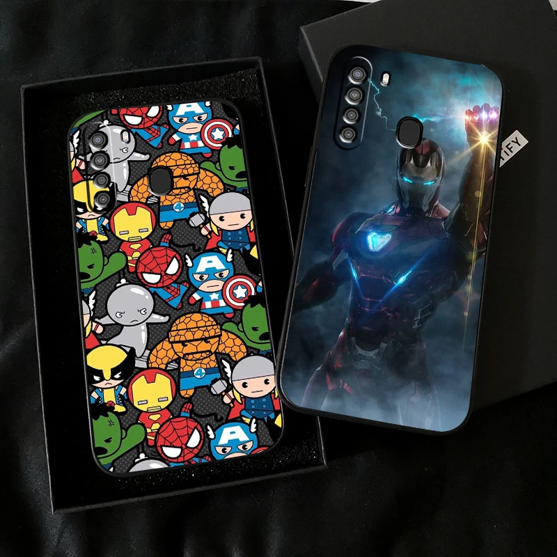

Marvel Luxury Cool Phone Case For Samsung Galaxy S20 S20FE S20 Ulitra S21 S21FE S21 Plus S21 Ultra Funda Black Liquid Silicon
