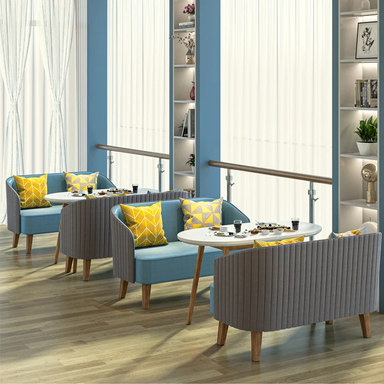 

Modern sofa table and chair furniture for Coffee Dessert Tea Shop Simple style Solid Wood soft Seat Restaurant Table chair