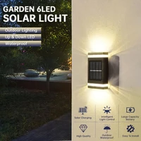 6 led solar wall lamp outdoor garden decoration solar lights stairs fence waterproof sunlight lamp up and down luminous lighting