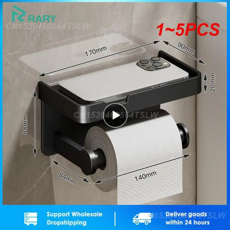 

Большой держатель для туалетной бумаги, настенный держатель для рулона бумаги с лотком для хранения, органайзер для туалета, подставка для телефона, ванной комнаты, 1 ~ 5 шт.