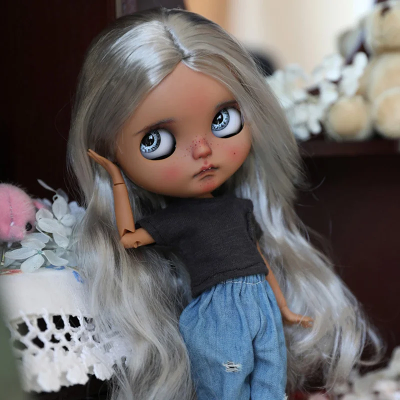 

BJD Doll Wig For Blythe Size Doll Accessories Wig Toy Tress For Dolls Wig Hair Milk Silk Long Curly Hair Wigs For Girls