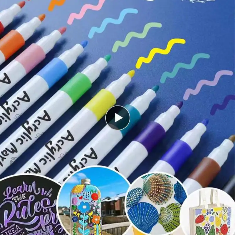 

Diy 12/24 Colors Acrylic Marker Waterproof Marker Set For Painting Stone Paint Marker Art Supplies Avirulent Insipidity