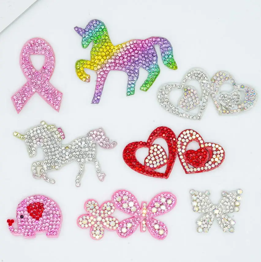 

10 Pcs Cartoon Series Glue Fix Sew On Rhinestones Patches DIY Motif Applique Garment Bag Shoe Decor Repair Accessory