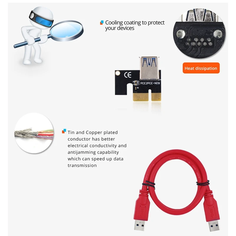 Top-5Pack Riser Premium New Ver 009S Plusgold Edition Светодиодный удлинитель карт GPU Адаптер для