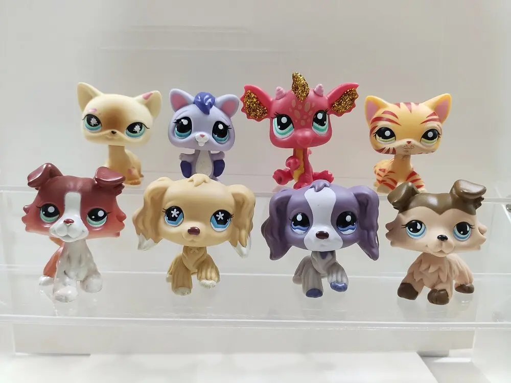 

8pcs/lot LPS Action Figure Toy pet shop short hair cat dog Littlest Pet Shop kid toy #016