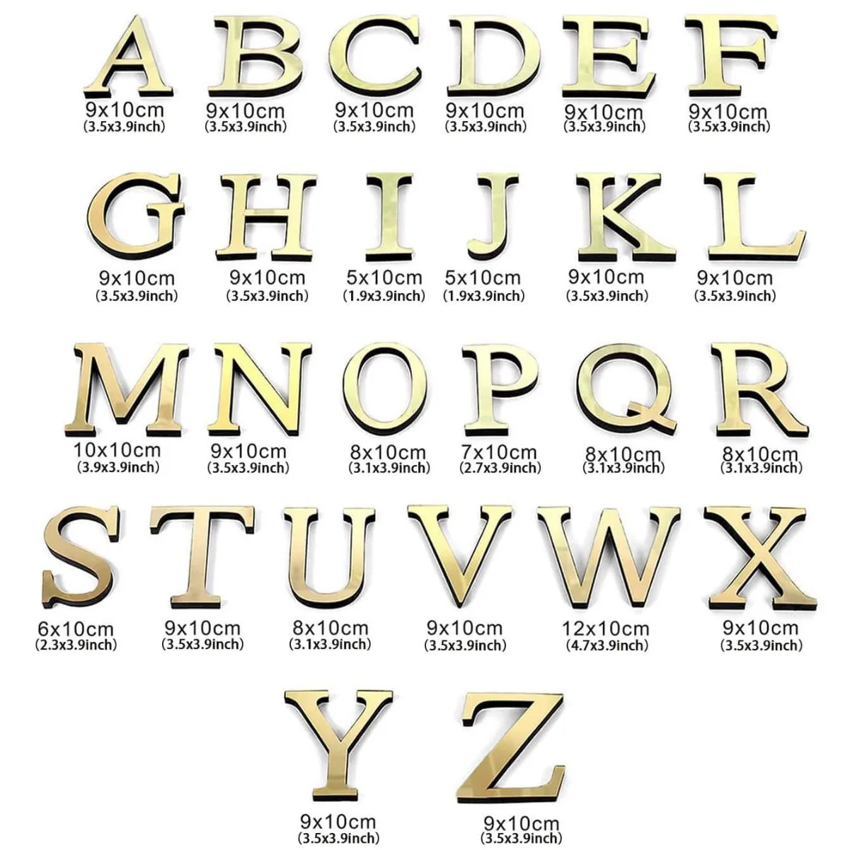 Золотые 3D буквы из акрила для дома