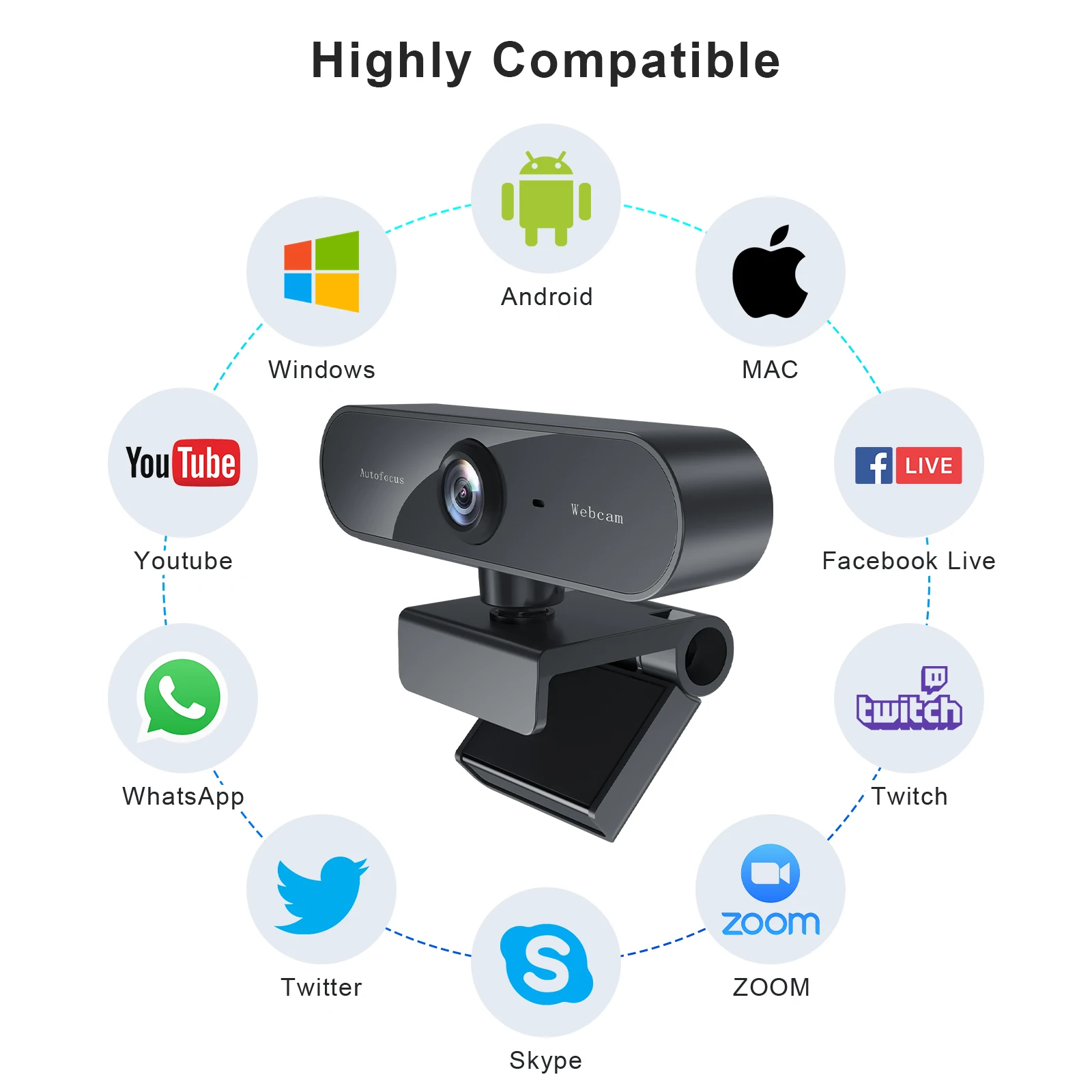 Веб-камера с автофокусом 1080P HD веб-камера микрофоном компьютерная USB-камера угол