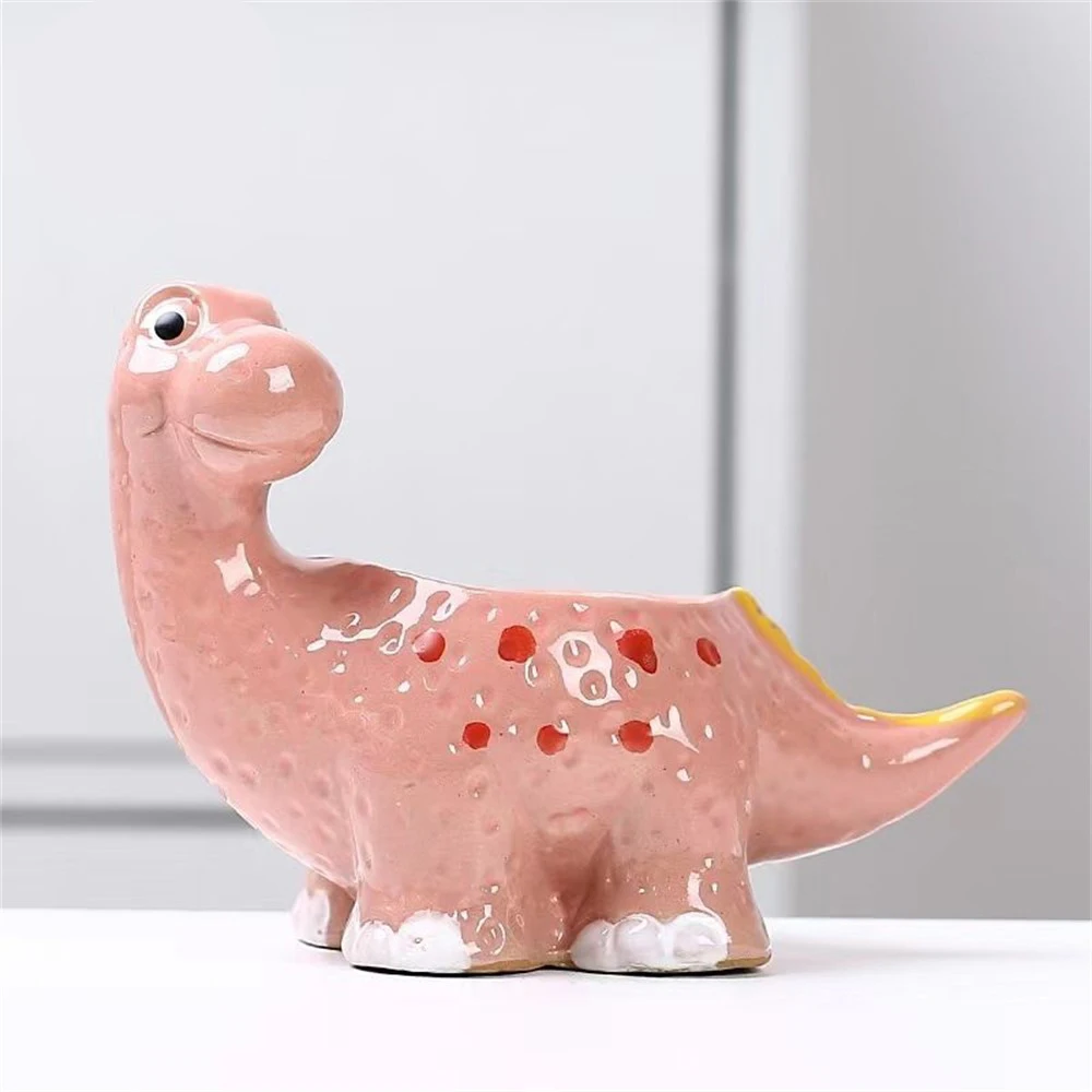

15*6cm Plant Pot Dinosaur Shaped Potted Plant With Drain Holes Cartoon Ceramic Flower Pot Bonsai Pots Planters Pot Flower Pot