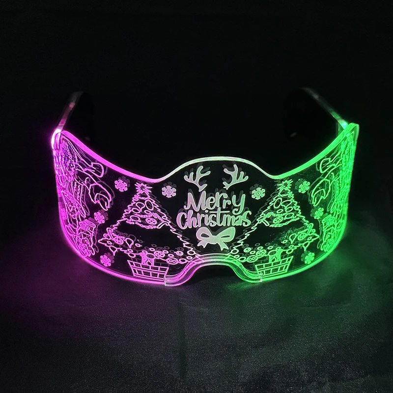 Красочные рождественские очки с рисунком дерева Санта-Клауса модные для ночного