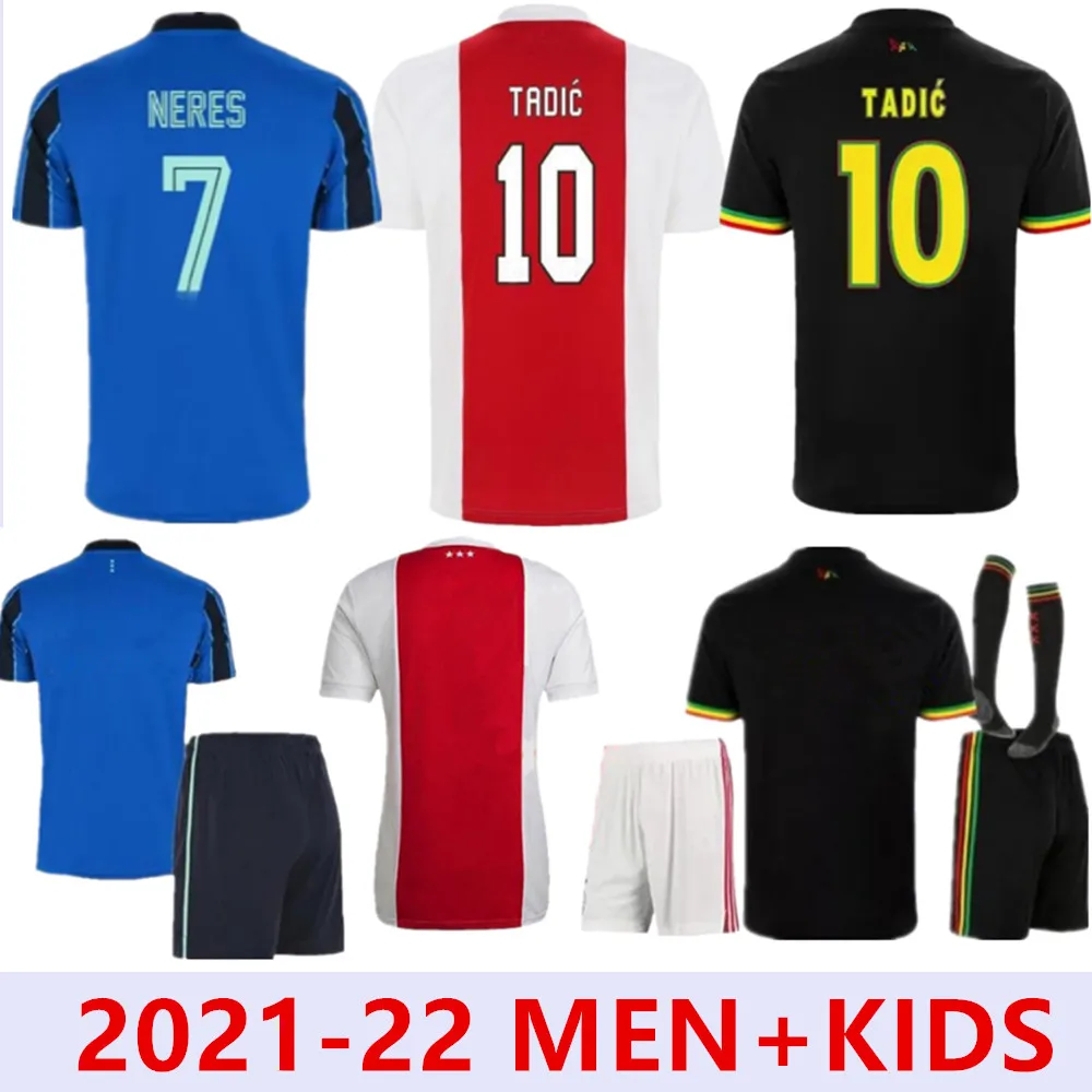 

Football Shirts Ajaxes For Kids And Adults, 2021 2022 Fotball Shirt Home And Away TADIC MARLEY HALLER KLAASSEN NERES 21/22