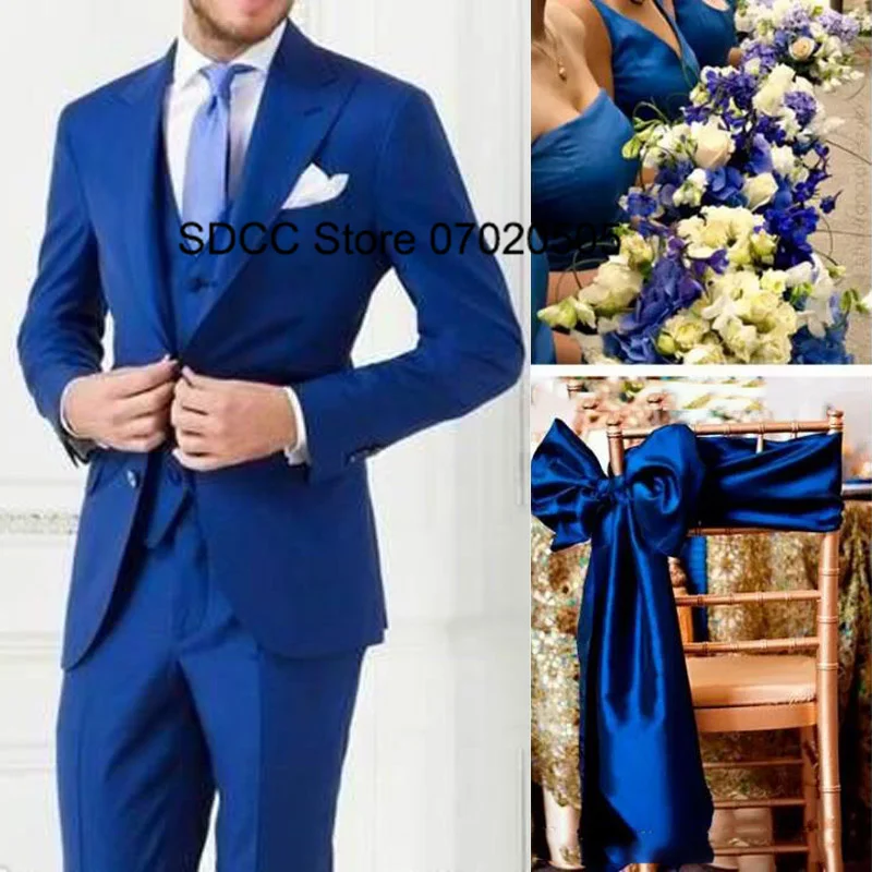 

Blazers Pants 3 Pieces Sets Fashion Suits for Man Slim Fit Business Double Breated Wedding Jacket Coat Vest Trousers ensemble