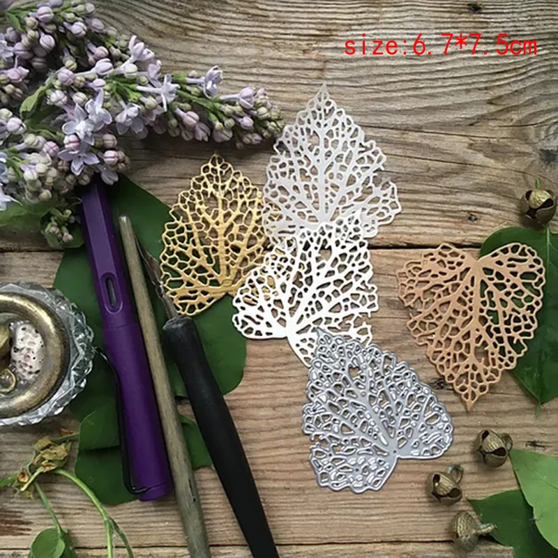 

Hollow Leaves Metal Cutting Dies Stencils Die Cut for DIY Scrapbooking Album Paper Card Embossing New 2022
