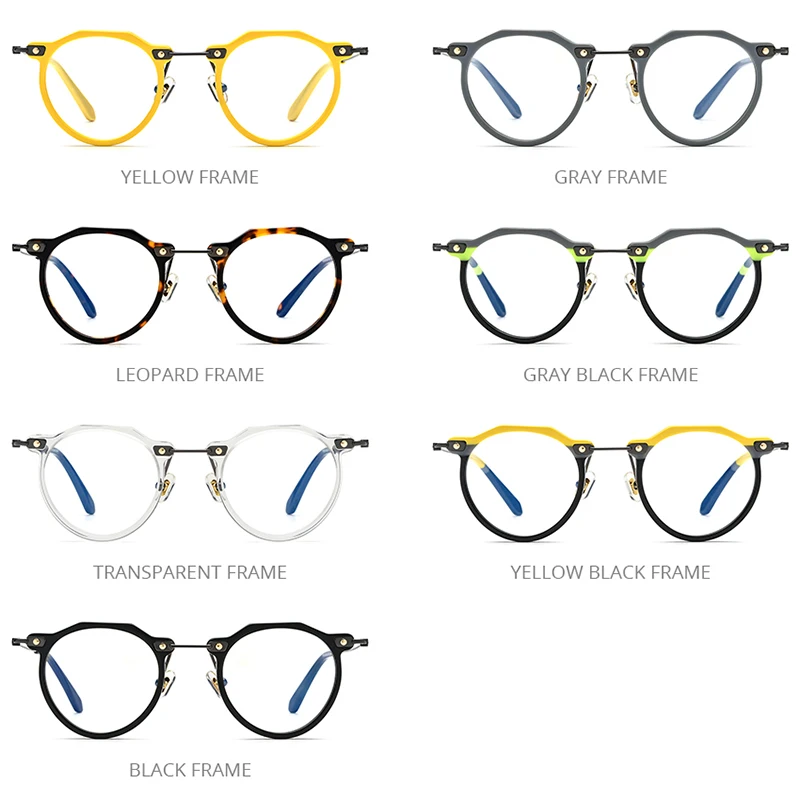FONEX Acetate Titanium Glasses Frame Women Retro Polygon Prescription Eyeglasses Men Round Optical Spectacles Eyewear F85738 images - 6