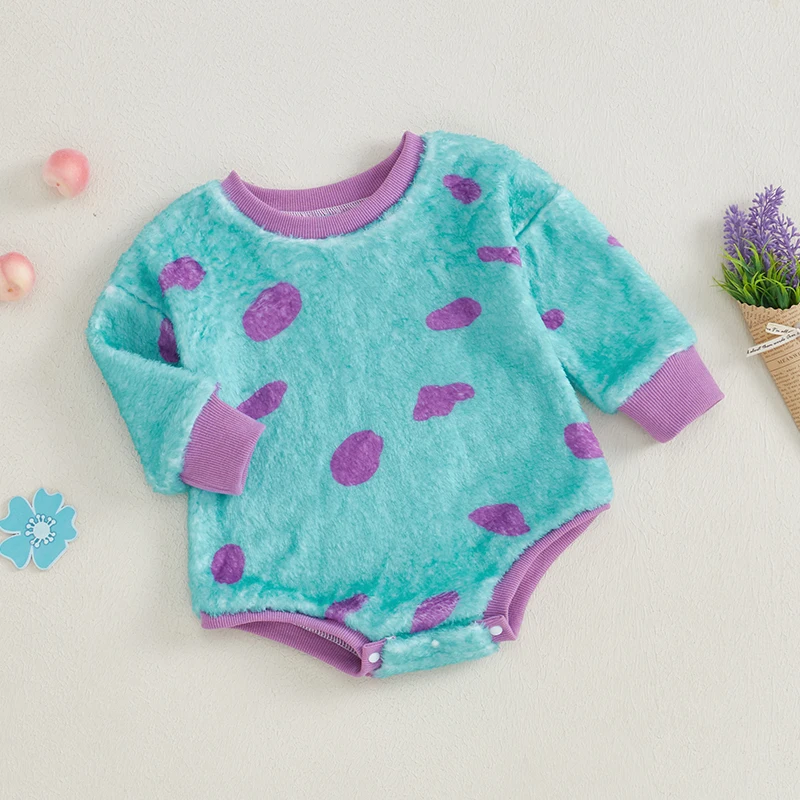 Детский комбинезон в горошек с длинным рукавом