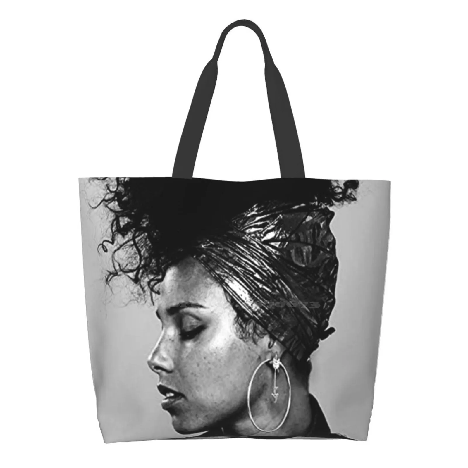 

Beauty Musician Women Alicia Keys 08 Volume 99Art Reusable Household Tote Bags Storage Bags Beauty Musician Women Alicia Keys