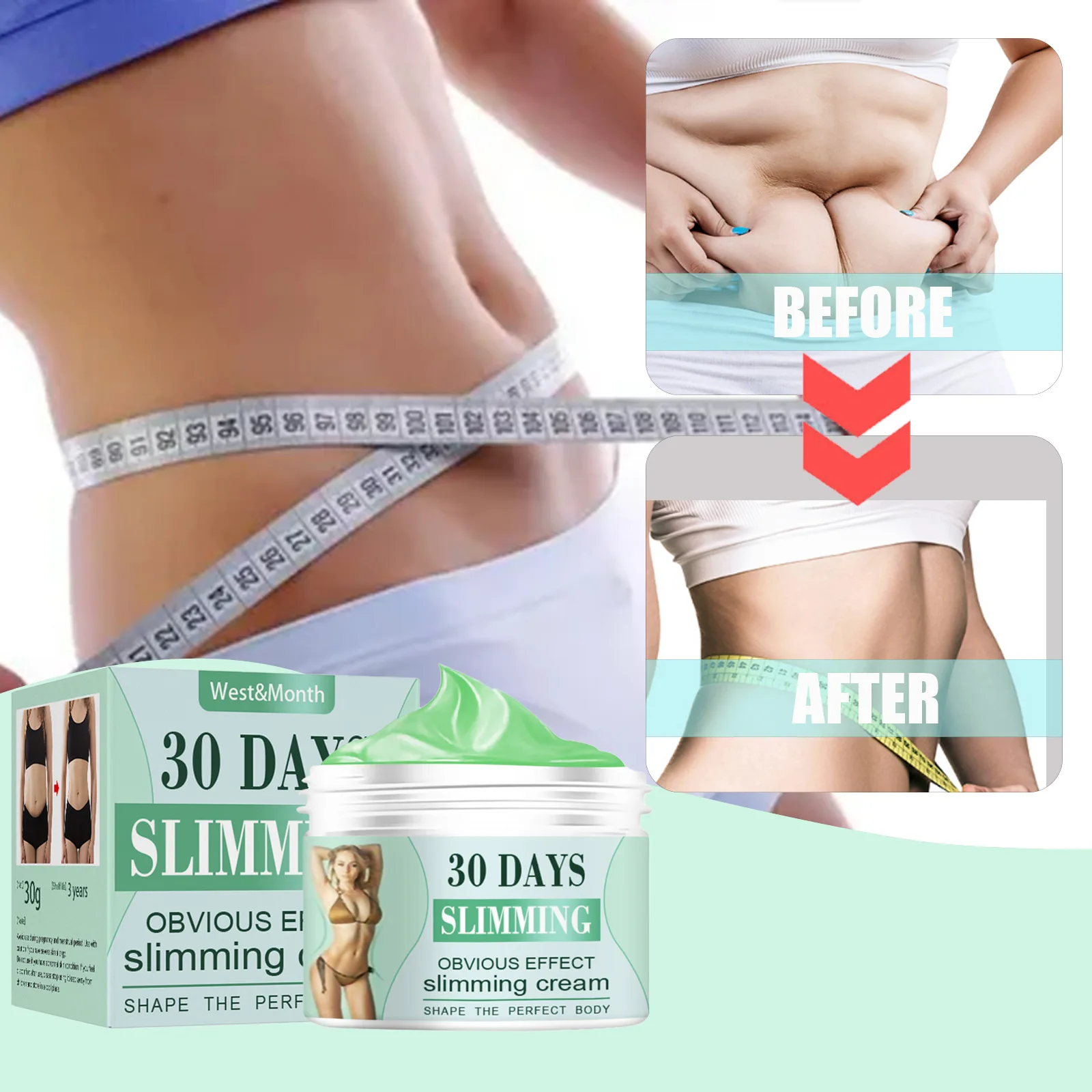 Shaping Massage Cream To Eliminate The Big Stomach, Shape The Body, Shrink The Abdomen and Lose Weight Build Muscles Cream