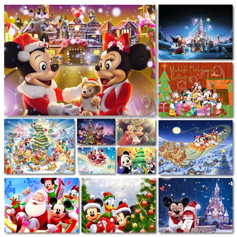 

Christmas Gift 5D Diamond Painting Disney Mickey Mouse Minnie Couple Cartoon Diamond Embroidery Cross Stitch Mosaic Crafts Decor