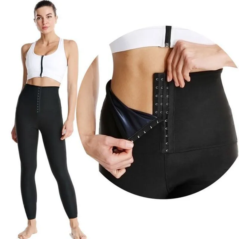 

Comfortable Neoprene Yoga Clothing Women's High Waist Sports Fitness Shorts Breasted Abdomen Sweat Pants Waist Yoga Pants