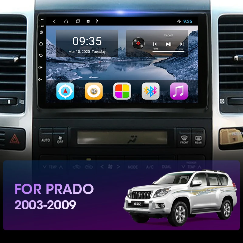 vtopek 2din android 10 0 car radio multimidia video player navigation gps for toyota land cruiser prado 120 2003 2009 head unit free global shipping