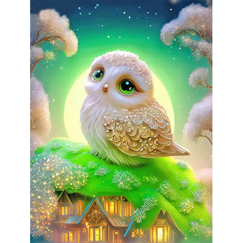 Алмазная живопись DIAPAI Сова вышивка крестиком фото на заказ квадратная круглая