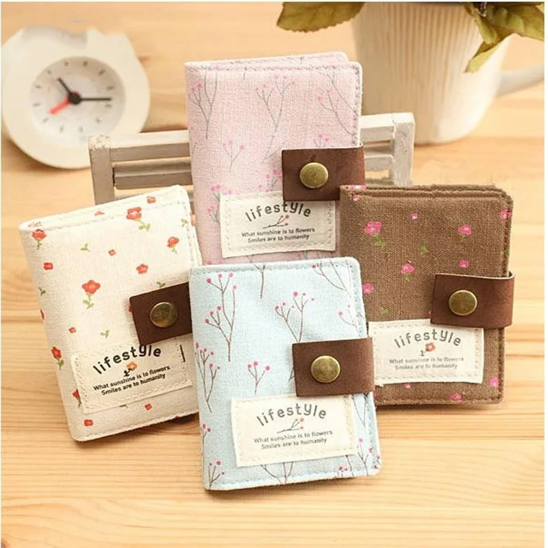 

New Floral Canvas Ladies Card Package Creative Cloth Credit Card Holder Business Card Holder Women's Cardholders Bag