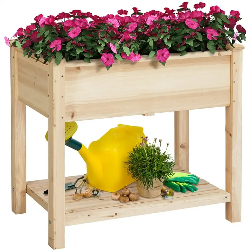 

x 18.1" x 30" Beige Wood Composite Raised Garden Kit