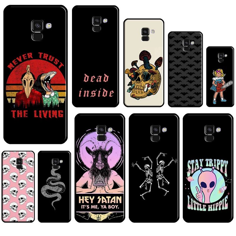 Пастельный готический оккультистический череп для Samsung Galaxy J4 J6 Plus J8 A7 A9 A6 A8 2018 J3 J5 J7 2017 A3 A5 2016 чехол для телефона