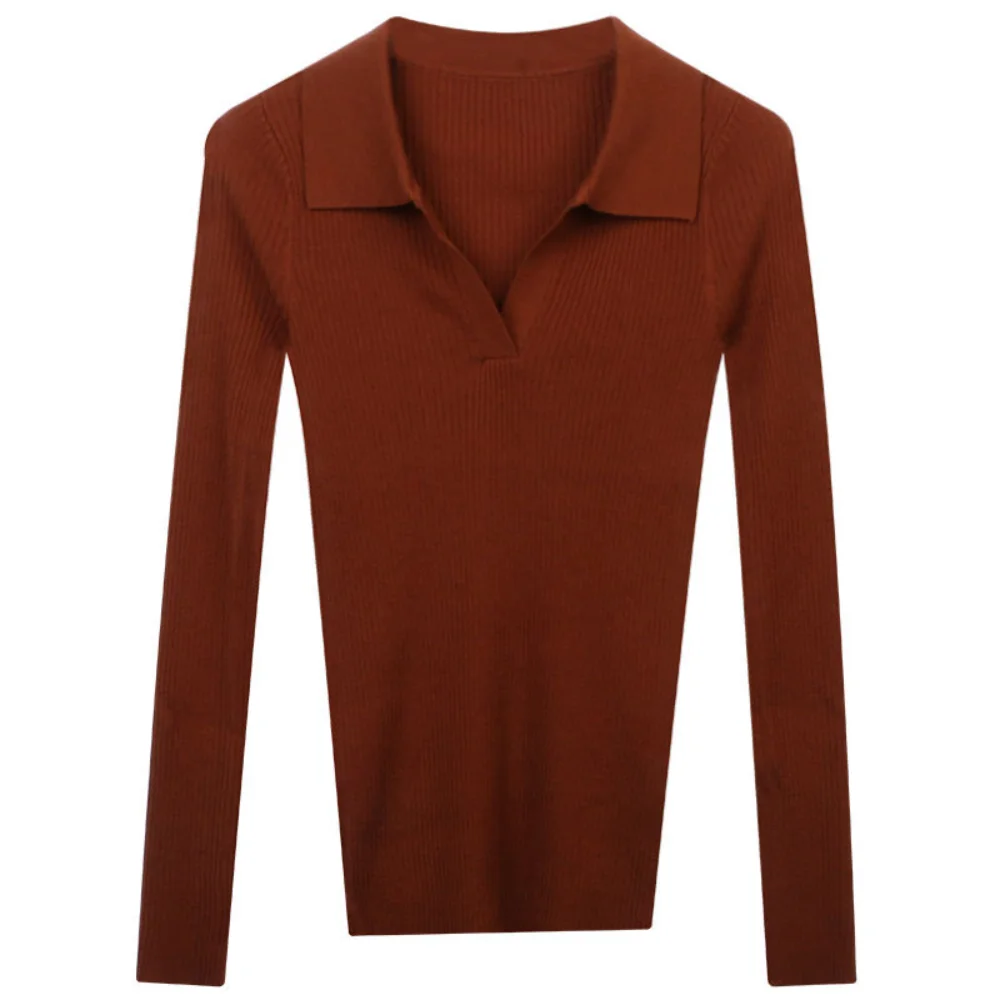 

Женский облегающий элегантный свитер с круглым вырезом, французский кардиган с полуоткрытым воротником, пуловер с длинными рукавами, вязан...