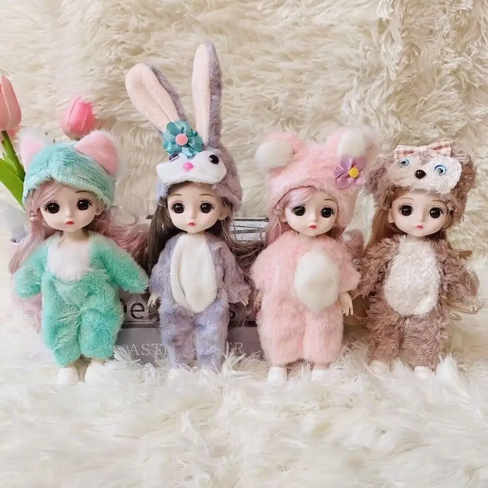 

17cm BJD Doll and Clothes Multiple Removable Movable Joints Mini Girl Doll 3D Eyes Doll Girl Dress Up Birthday Gifts