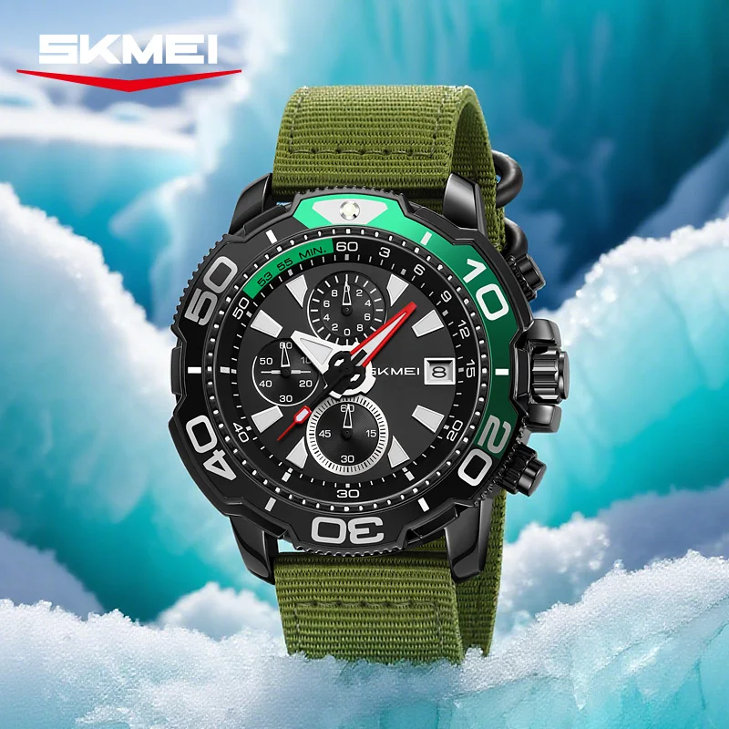 SKMEI 9381 Новые мужские спортивные многофункциональные часы с датой и секундомером, мужские уличные кварцевые наручные часы с нейлоновым ремешком, секундомер с датой и временем (art.: 3920d9d5f042f) - 3920d9d5f042f