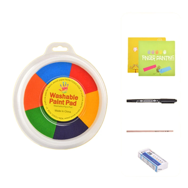 

Funny Finger Painting Pad Kit Kids DIY Paint Crafts Washable Children Educational Mud Tool Drawing Book