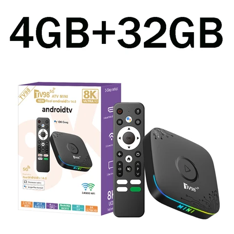 TV приставка CLIBABIQBOX TV98 ATV mini Android 14 8ГБ 128ГБ