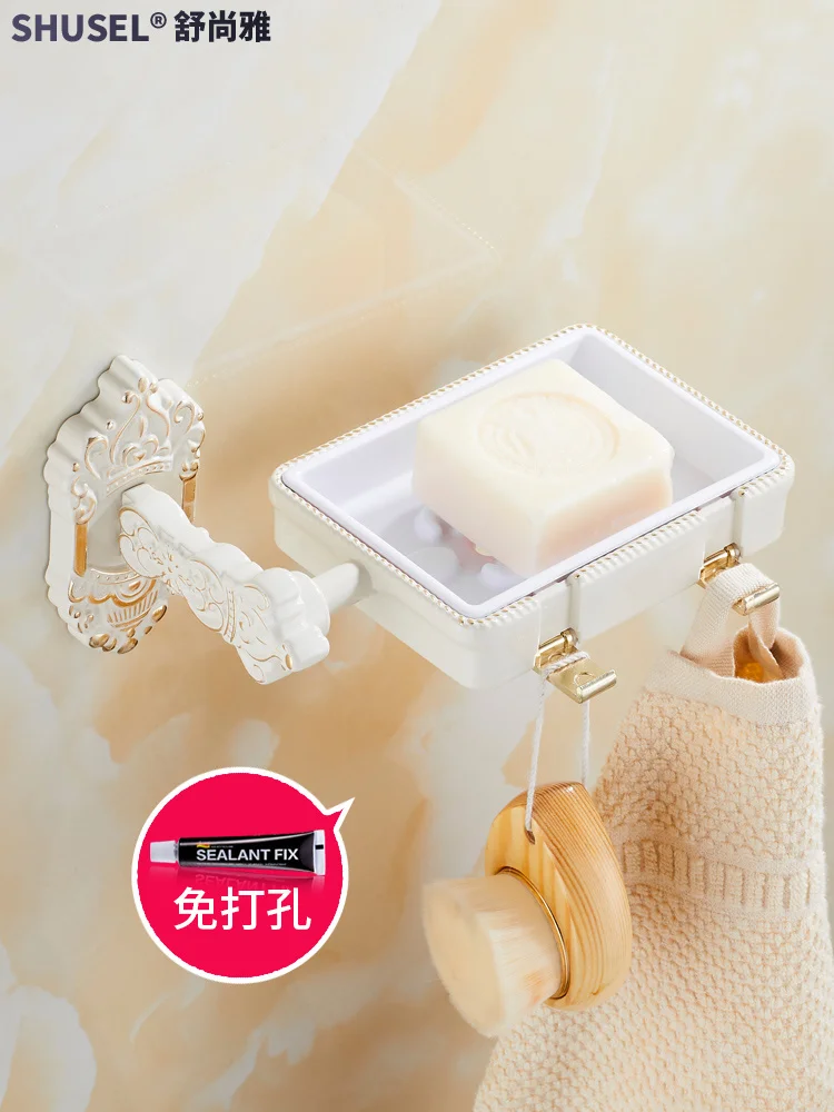 

Gold Plus Punch-Free European Pendant Baked White Paint Holder Mesh Soap Dish