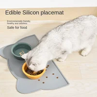 Silicone Waterproof Dog Cat Pet Food Mats Tray Non-Stick Non-Slip Pet Bowl Mats Placemat Dog Pet Grade Cat Feeding Mats