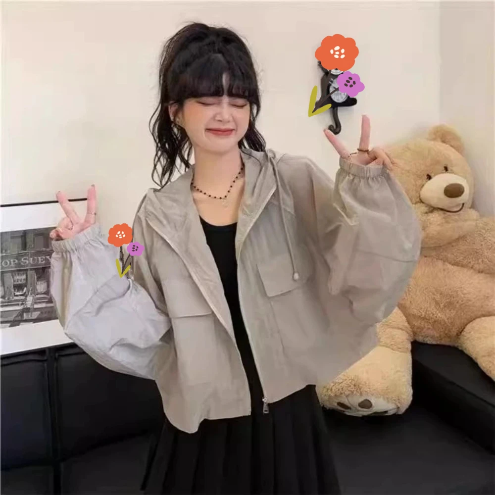 Однотонная тонкая Солнцезащитная одежда свободная Защита от УФ лучей для отдыха