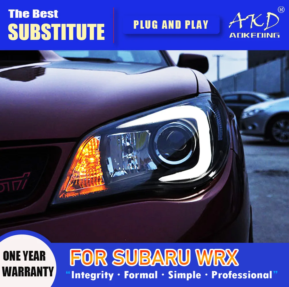 Фара AKD для Subaru WRX светодиодный фары 2005-2012 Impreza DRL сигнал поворота фара дальнего