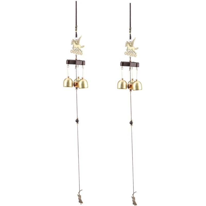 

2X Wind Chimes Bells Copper 3Xbells Outdoor Yard Garden Home Decor Living Ornament