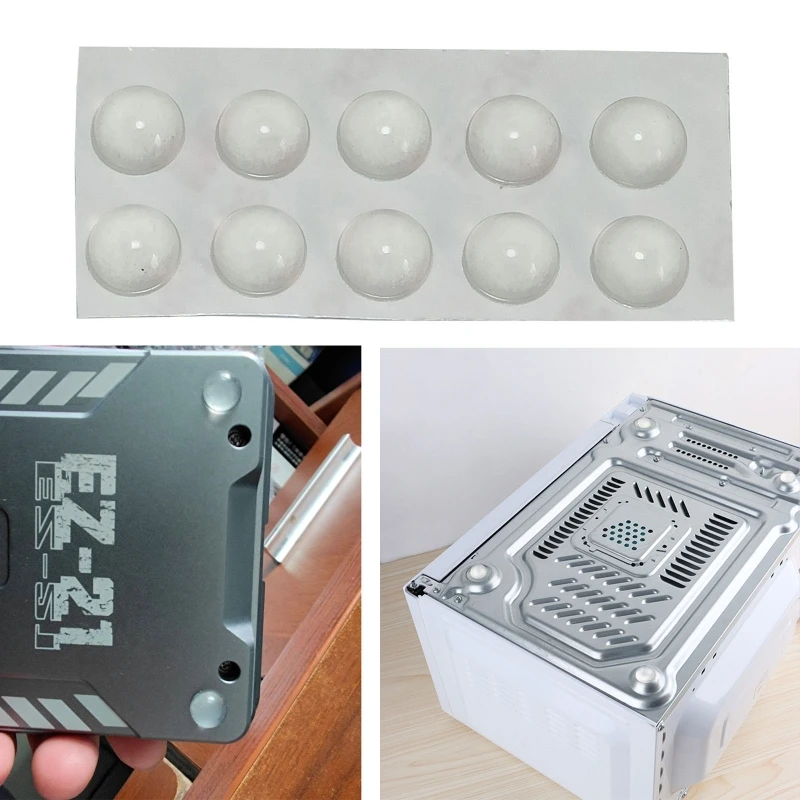 

10 PCS Self Adhesive Silicone Furniture Pads Keyboard Foot Pads Cabinet Bumpers Rubber Damper Buffer Protector Invisible 24BB