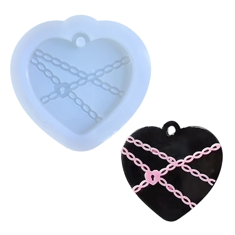 

Heart Keychain Silicone Mold Keychain Resin Mold Heart Epoxy Resin Casting Molds for DIY Crafts Car Home Decor