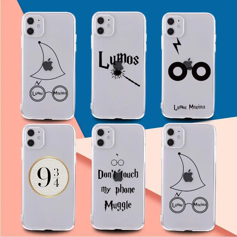 

H-Harrys P-potters Transparent Case for Apple iPhone 11 12 13 Pro Max 7 8 Plus X XS XR SE Mini Cover comic Soft TPU Phone Coque