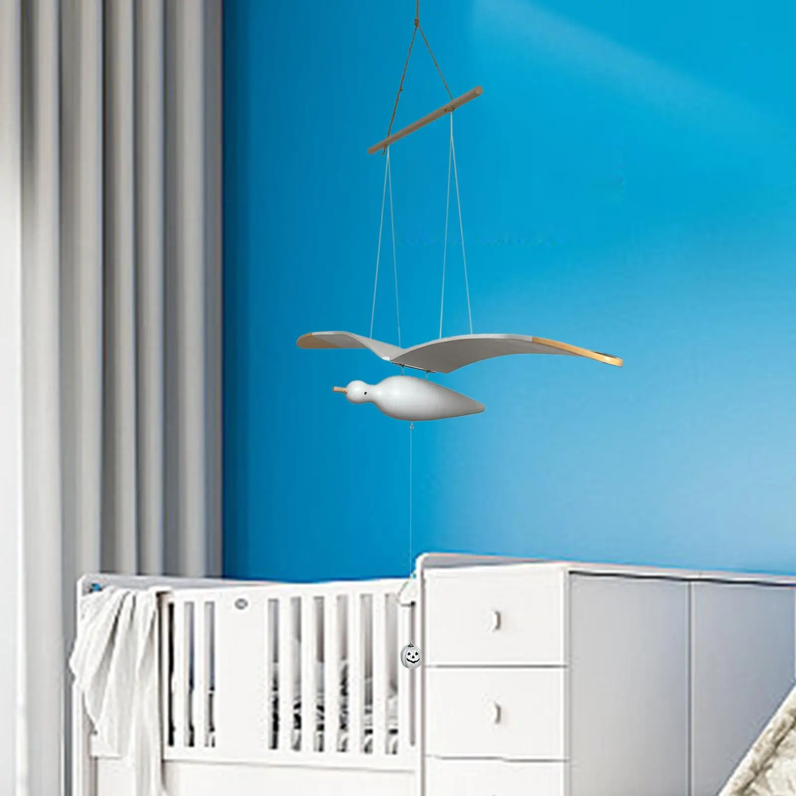 

Wood Flying Seagull Hanging Decor Portable Seagull Statue Housewarming Gift