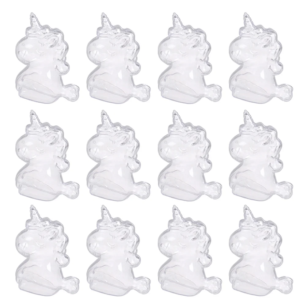 

12PCS Shape Candy Container Clear Sugar Storage Box Christmas Supplies Favor